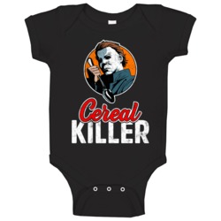 Michael Myers Cereal Killer Funny Halloween Costume Worn Look Baby One Michael Myers Cereal Killer Funny Halloween Costume Worn Look Baby One