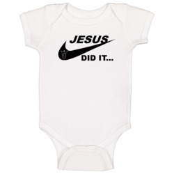 Jesus Did It Nike Parody Believer Baby One Piece Jesus Did It Nike Parody Believer Baby One Piece