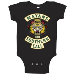 Mayans Southern Cali Sons Of Anarchy Spinoff Jacket Baby One Piece Mayans Southern Cali Sons Of Anarchy Spinoff Jacket Baby One Piece