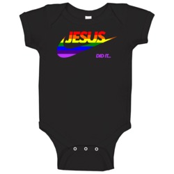 Lgbtq Pride Jesus Did It Nike Parody Funny Baby One Piece Lgbtq Pride Jesus Did It Nike Parody Funny Baby One Piece