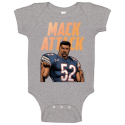 Khalil Mack Attack Chicago Football Cartoon Baby One Piece Khalil Mack Attack Chicago Football Cartoon Baby One Piece