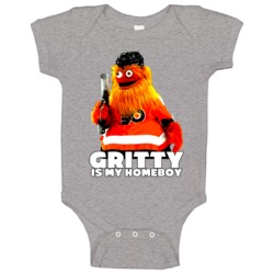 Gritty Is My Homeboy Hockey Mascot Fan Baby One Piece Gritty Is My Homeboy Hockey Mascot Fan Baby One Piece