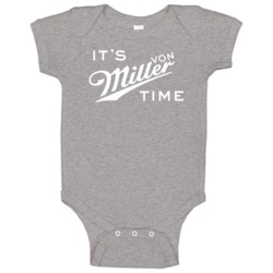 It's Von Miller Time Beer Parody Logo Fan Baby One Piece It's Von Miller Time Beer Parody Logo Fan Baby One Piece