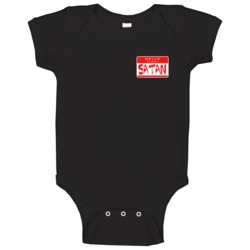Hello My Name Is Satan Funny Halloween Costume Baby One Piece Hello My Name Is Satan Funny Halloween Costume Baby One Piece