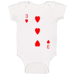 Three Of Hearts Playing Card Halloween Costume Baby One Piece Three Of Hearts Playing Card Halloween Costume Baby One Piece