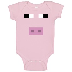 Minecraft Pig Face Halloween Costume Baby One Piece