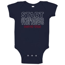 Start Spreading The News Boston Wins David Ortiz Fan Baby One Piece Start Spreading The News Boston Wins David Ortiz Fan Baby One Piece