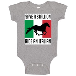 Save A Stallion Ride An Italian Hayden Christensen Baby One Piece Save A Stallion Ride An Italian Hayden Christensen Baby One Piece