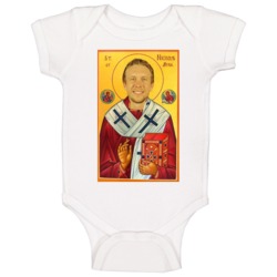 Saint Nick Foles Jesus Candle Funny Football Baby One Piece Saint Nick Foles Jesus Candle Funny Football Baby One Piece