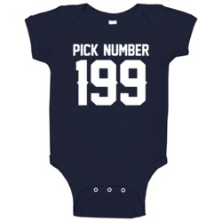 Tom Brady Pick Number 199 New England Football Fan Baby One Piece Tom Brady Pick Number 199 New England Football Fan Baby One Piece