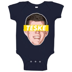 Jon Teske Michigan Basketball Big Head Baby One Piece