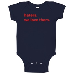 Tom Brady We Love Haters The Goat New England Football Baby One Piece Tom Brady We Love Haters The Goat New England Football Baby One Piece