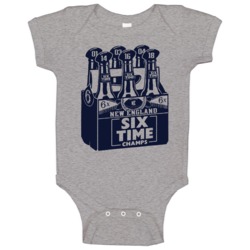 New England Six Time Champs Beer Pack Baby One Piece New England Six Time Champs Beer Pack Baby One Piece