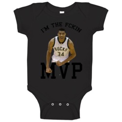 I'm The Fckin Mvp Giannis Antetokounmpo Baby One Piece I'm The Fckin Mvp Giannis Antetokounmpo Baby One Piece