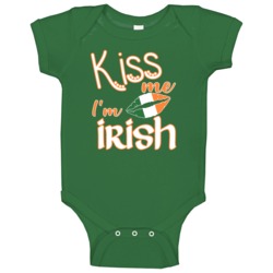 Kiss Me Im Irish Cute St Patricks Day Baby One Piece Kiss Me Im Irish Cute St Patricks Day Baby One Piece