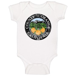 County Of Orange Oc California City Travel Patriotic Seal Baby One Pie