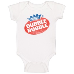 Double Bubble Chewing Gum Logo Candy Retro Worn Look Baby One Piece Double Bubble Chewing Gum Logo Candy Retro Worn Look Baby One Piece