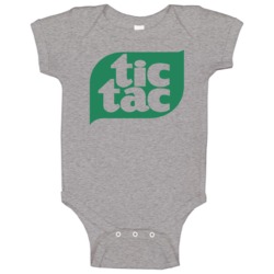 Tic Tac Candy Mint Brand Logo Raglan Baby One Piece Tic Tac Candy Mint Brand Logo Raglan Baby One Piece