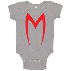 Speed Racer M Logo Japanese Racing Cartoon Raglan Baby One Piece Speed Racer M Logo Japanese Racing Cartoon Raglan Baby One Piece