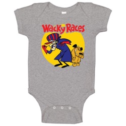 Wacky Races Boy And Dog Hanna Barbera Cartoon Poster Fan Raglan Baby O