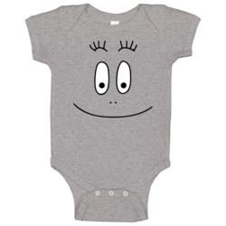 Barbapapa 1970s Cartoon Face Raglan Baby One Piece Barbapapa 1970s Cartoon Face Raglan Baby One Piece