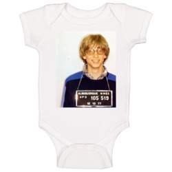 Bill Gates Celebrity Mugshot Vintage Grunge Look Fan Baby One Piece Bill Gates Celebrity Mugshot Vintage Grunge Look Fan Baby One Piece