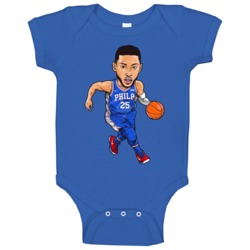 Ben Simmons Philadelphia Basketball Cartoon Baby One Piece