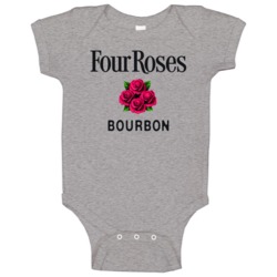 Four Roses Bourbon Alcohol Booze Label Logo Raglan Baby One Piece Four Roses Bourbon Alcohol Booze Label Logo Raglan Baby One Piece