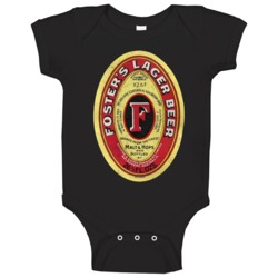 Fosters Lager Beer Vintage Australian Beer Label Baby One Piece Fosters Lager Beer Vintage Australian Beer Label Baby One Piece