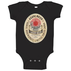 Asahi Beer Vintage Japanese Lager Beer Label Baby One Piece Asahi Beer Vintage Japanese Lager Beer Label Baby One Piece