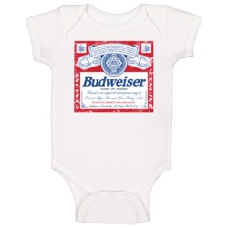 Budweiser American Beer Logo Retro Label Drinking Baby One Piece