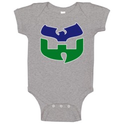 Hartford Whalers Wu-tang Clan Logo Mashup Funny Sports Baby One Piece Hartford Whalers Wu-tang Clan Logo Mashup Funny Sports Baby One Piece