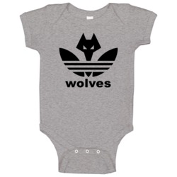 Wolves Wolverhampton Wanderers Fc Logo Mashup Soccer Fan Baby One Piec