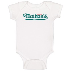 Nathan's Famous Inc Nasdaq Company Logo Employee Fan Baby One Piece Nathan's Famous Inc Nasdaq Company Logo Employee Fan Baby One Piece