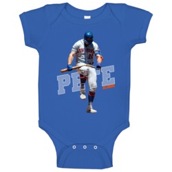 Pete Alonso New York Baseball Bat Snap Baby One Piece Pete Alonso New York Baseball Bat Snap Baby One Piece