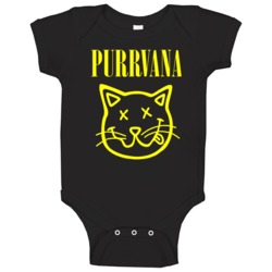 Purrvana Funny Band Logo Parody Cat Kitten Music Fan Baby One Piece Purrvana Funny Band Logo Parody Cat Kitten Music Fan Baby One Piece