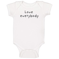 Love Everybody Hand Written Baby One Piece Love Everybody Hand Written Baby One Piece