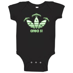 Storm Area 51 Adidas 3 Stripe Parody Funny Ufo Baby One Piece Storm Area 51 Adidas 3 Stripe Parody Funny Ufo Baby One Piece