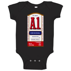 A1 Steak Sauce Halloween Costume Baby One Piece A1 Steak Sauce Halloween Costume Baby One Piece