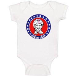 Super Dave Retro 80s Tv Show Logo Fan Baby One Piece Super Dave Retro 80s Tv Show Logo Fan Baby One Piece