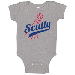 Scully Los Angeles Coach Baseball Baby One Piece Scully Los Angeles Coach Baseball Baby One Piece