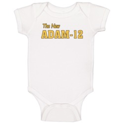 The New Adam 12 Retro 80s Tv Show Logo Fan Baby One Piece The New Adam 12 Retro 80s Tv Show Logo Fan Baby One Piece