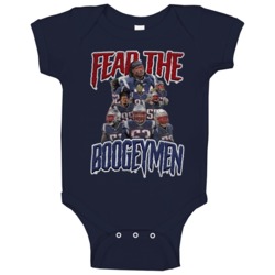 Fear The Boogeymen New England Defensemen Football Baby One Piece Fear The Boogeymen New England Defensemen Football Baby One Piece