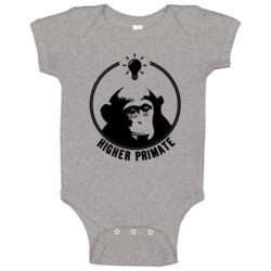 Higher Primate Chimpanzee Evolution Joe Rogan Baby One Piece Higher Primate Chimpanzee Evolution Joe Rogan Baby One Piece
