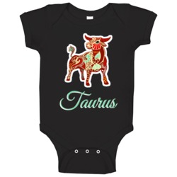 Zodiac Taurus The Bull Astrology Sign Symbol Baby One Piece