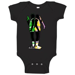 Boston Los Angeles Rivalry Basketball Magic Bird Baby One Piece