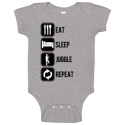 Eat Sleep Juggle Repeat Sport Silhouette Baby One Piece Eat Sleep Juggle Repeat Sport Silhouette Baby One Piece