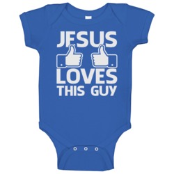 Jesus Loves This Guy Funny Christian Church Religion Baby One Piece Jesus Loves This Guy Funny Christian Church Religion Baby One Piece