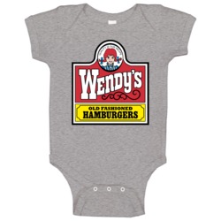 Wendys Hamburger Logo Retro Baby One Piece Wendys Hamburger Logo Retro Baby One Piece