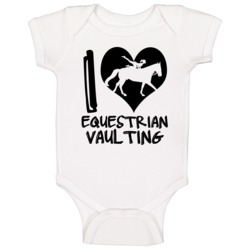 I Love Equestrian Vaulting Silhouette Heart Fun Sports Baby One Piece I Love Equestrian Vaulting Silhouette Heart Fun Sports Baby One Piece